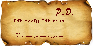 Péterfy Dárius névjegykártya